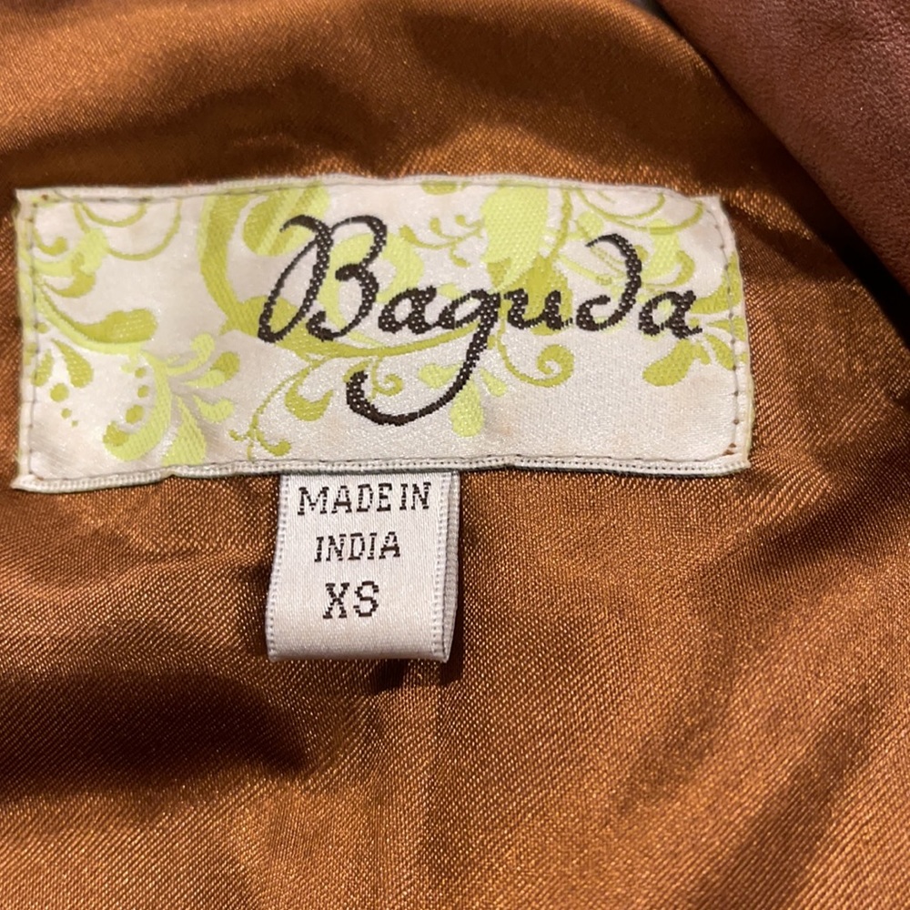 Leather brown crop jacket - Picture 7 of 8